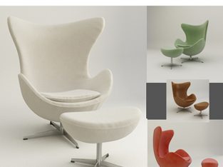 3D models kursi telor (Egg chair)