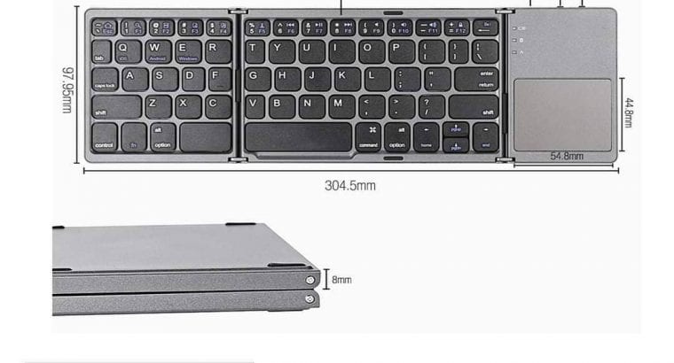 B033 Foldable Bluetooth Keyboard with Touchpad