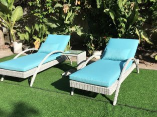Garden rattan sun lounger set for sale