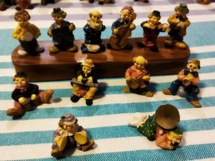 Set of 12 Vintage Hand Painted Musical Clown