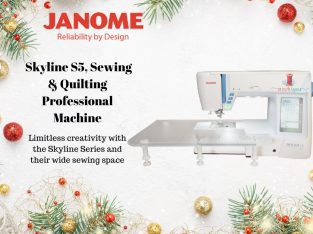 Janome Skyline S5 Sewing & Quilting Machine with 9mm stitch width, 211mm wide sewing space