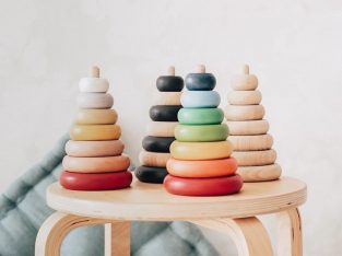 LETTERINPINE Tower Stacking Ring – Mainan Kayu Wooden Toy Piramida Susun