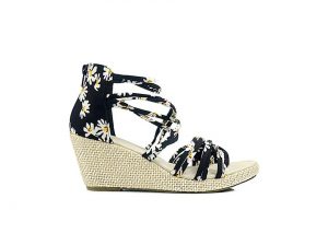 Flora Strap Wedges with Back Zip