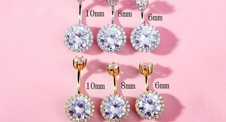 Round Clear CZ Navel Rings Belly Rings Belly Piercing
