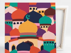 Paint by number kit [colorful mosque] – orca indonesia – kanvas 20 x 20 cm