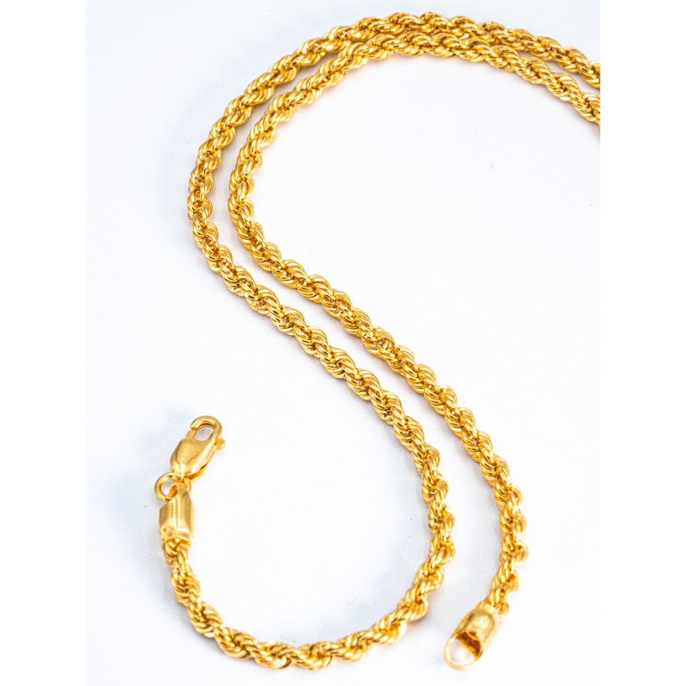 916 Gold Hollow Rope Necklace (2mm/46cm)