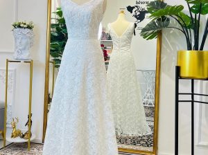 All-over lace dress for rental