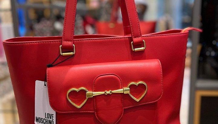 Moschino red tote bag